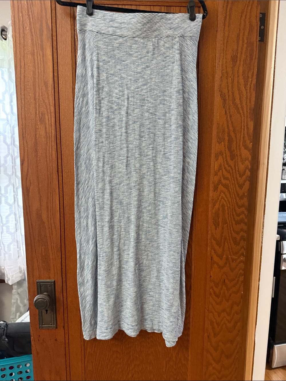 Lou & Grey Heathered Blue Striped Maxi Skirt